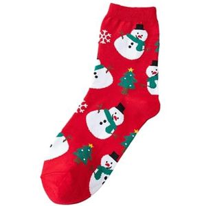 Możesz nosić te ciepłe zimowe skarpetki, zarówno n Dames Kerst Print Katoenen Sokken 3 stuks Multicolor(Red 3 pairs)