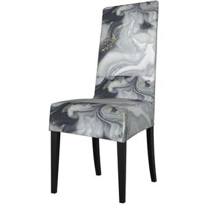 KemEng Grijs Marmer Abstract Splash Pastel, Stoelhoezen, Stoelbeschermer, Stretch Eetkamerstoel Slipcover Seat Cover voor Stoelen