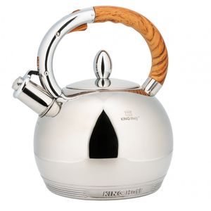 Kinghoff 3778 - Fluitketel - RVS - 3 liter - houten handvat