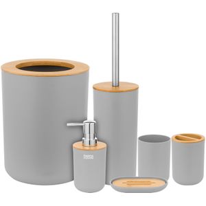 Teesa TSA0400-G - Set badkameraccesoires, grijs