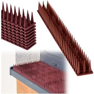 Anti Duivenpinnen - Anti Klim Strips - Vogelpinnen - Kattenverjager - Balkon Bruin