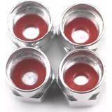 TT-products ventieldoppen aluminium Duitse vlag zilver 4 stuks