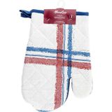 Miss Lucy Magdo set van 2 ovenwanten - Ovenhandschoenen - Keuken textiel - Keukenhandschoen - Wit/Blauw/Rood