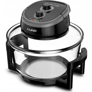 LUND Professional halogeen oven heteluchtoven met air fryer ring 12 + 5L 1400W zwart / grijs