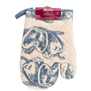 Miss Lucy Pepper set van 2 ovenwanten - Ovenhandschoenen - Keuken textiel - Keukenhandschoen - Zalm/Blauw