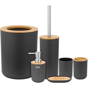 Teesa TSA0400-B - Set badkameraccesoires, zwart