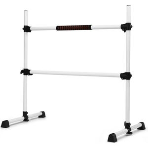 Trendmix Draagbare Verstelbare Ballet Barre - Dubbele Fitness Balletstang - Dans Ballet Barre - 124 x 71 x 120 cm Wit