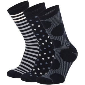 Apollo - Fashion Damessokken - Assorti Navy - 6-Pak