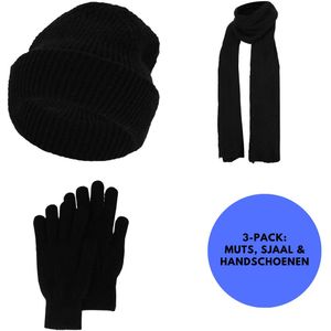 BIISDOST Herensjaal muts handschoenen set hoed sjaal handschoenen set voor mannen en vrouwen muts heren set, Kaki, One size