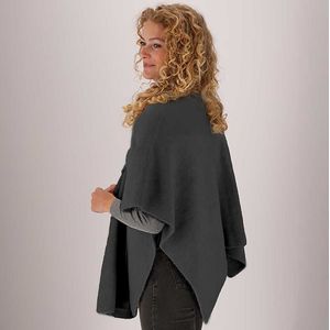 Gebreide Poncho - Zwart
