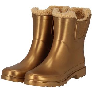 Chelsea regenlaarzen dames - Fake fur voering - Gold Metallic