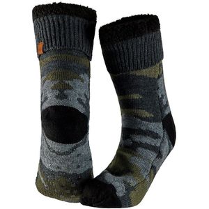 Apollo - Huissokken - Legerprint - Zwart/Groen - Heren