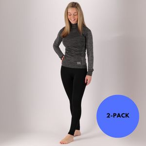 Morethansocks - Thermolegging dames - Zwart - 2-Stuks