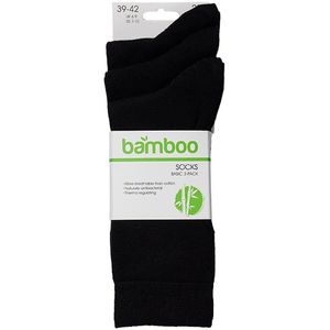 Apollo - Bamboe sokken basic - Zwart - Maat 35/38 - Bamboe dames sokken - Naadloze sokken - Bamboe - Bamboo