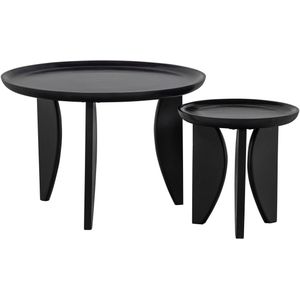 Set V 2 - High Heels Bijzettafels Mango Hout Glanzend Zwart