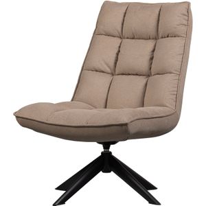 WOOOD - Jouke - Draaifauteuil - Zand - Bekleed met Combinatiestof