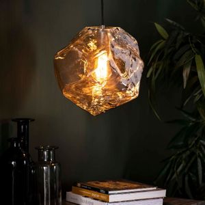 Hanglamp 1L rock chromed / Chromed glas