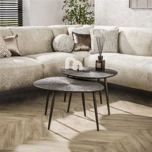 Salontafel Brown Ray Metal organisch set/2 / Brons donkerbruin