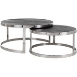 Salontafel Blackbone silver set van 2  (Black rustic)