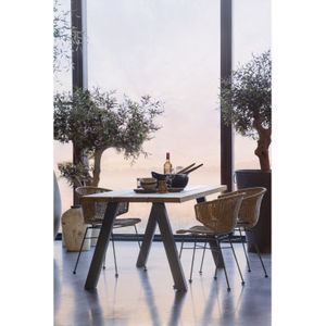 Tablo Outdoor Eettafel Ayous Naturel Met A-poot Metaal [fsc]