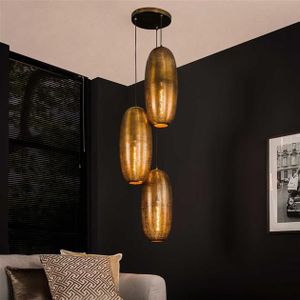 Hanglamp 3L cosmic getrapt / Brons antiek