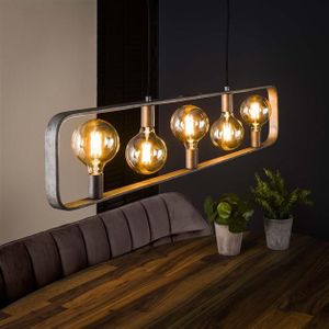 Hanglamp 5L strip / Oud zilver