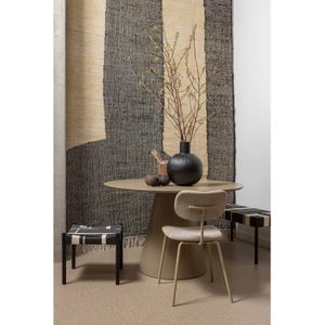 WOOOD Exclusive Vloerkleed Lias - Jute/Katoen -Zwart - 1x200x300