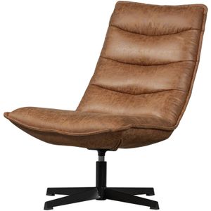 Nika Draaifauteuil Leerlook Cognac