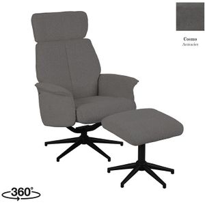 Fauteuil Verdal - Antraciet - Cosmo - Incl. Ottoman