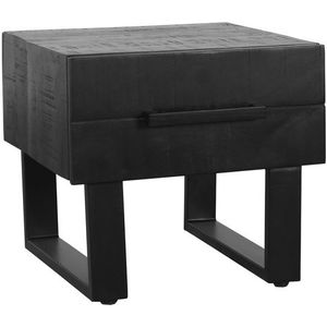 Salontafel Santos - Zwart - Mangohout - 44x50 cm