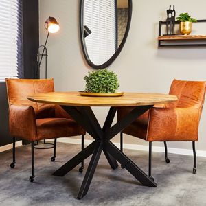 StarFurn Eetkamertafel Arlington Mangohout Naturel Ø150cm