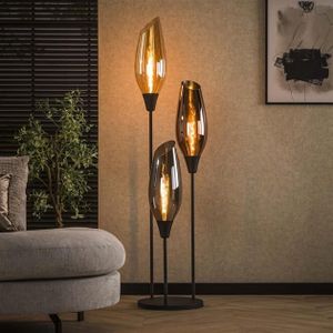 Vloerlamp cocoon XL mix glass / Zwart