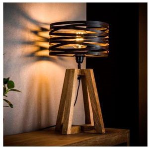 Tafellamp twist houten kruisframe / Slate grey