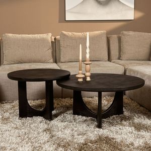 StarFurn - Guus - Salontafel - Zwart - Mangohout - Ø60cm
