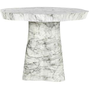 Eettafel Rockyard 100Ø faux wit marmer (White)