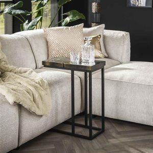 Laptoptafel black and gold / Massief gerecycled teakhout black gold