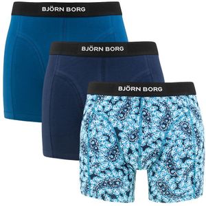 Björn Borg - Premium cotton stretch 3-pack boxershorts paisley blauw - Heren