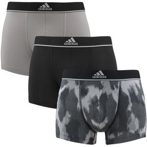Adidas - 3-pack microfiber boxershorts active flex basic print zwart & grijs - Heren