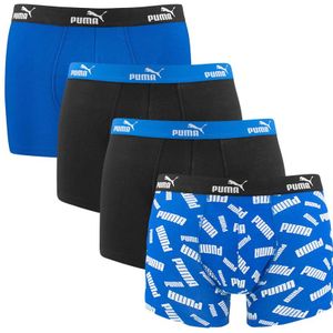 PUMA - 4-pack boxershorts basic logo blauw & zwart - Heren