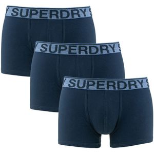 Superdry - 3-pack boxershort trunks basic blauw II - Heren