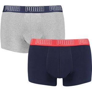 PUMA - 2-pack boxershort trunks basic blauw & grijs - Heren