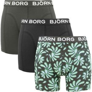 Björn Borg - 3-pack bamboe boxershorts basic leafs groen & zwart - Heren