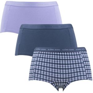Björn Borg - Everyday cotton 3-pack mini boxershorts basic dots blauw & paars - Dames