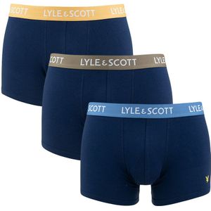 Lyle & Scott - 3-pack boxershorts barclay combi blauw 612 - Heren