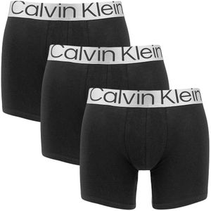 Calvin Klein - Reconsidered steel 3-pack long boxershorts zwart - Heren
