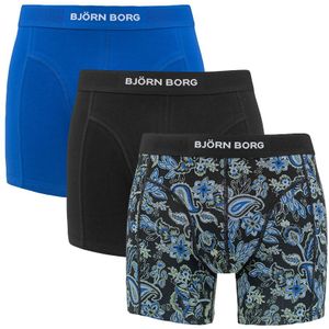 Björn Borg - Premium cotton stretch 3-pack boxershorts paisley zwart & blauw - Heren