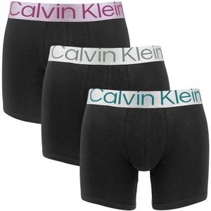 Calvin Klein - Reconsidered steel 3-pack long boxershorts zwart II - Heren