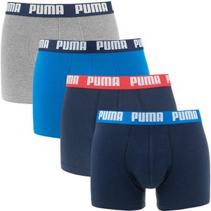 PUMA - 4-pack boxershorts basic ecom blauw & grijs - Heren