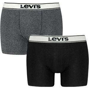 Levi&#039;s - 2-pack boxershorts vintage heather zwart & grijs - Heren