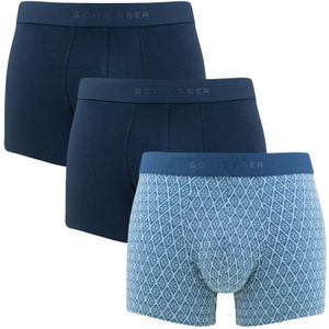 Schiesser - 95/5 3-pack boxershorts basic print blauw II - Heren